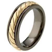 Gold Inlay Titanium Ring