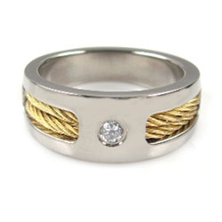 Gold Inlay Titanium Ring