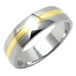 Gold Inlay Titanium Ring