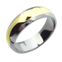 Gold Inlay Titanium Ring