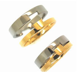 Gold Inlay Titanium Ring