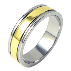 Gold Inlay Titanium Ring