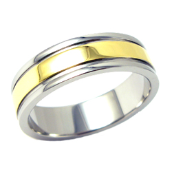 Gold Inlay Titanium Ring