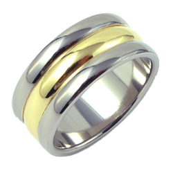 Gold Inlay Titanium Ring