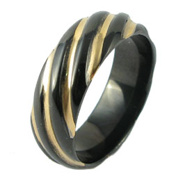 Gold Inlay Titanium Ring