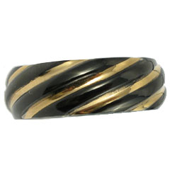 Gold Inlay Titanium Ring