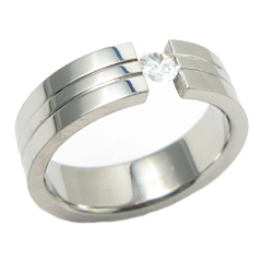 Stone Setting Titanium Ring