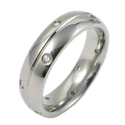 Stone Setting Titanium Ring